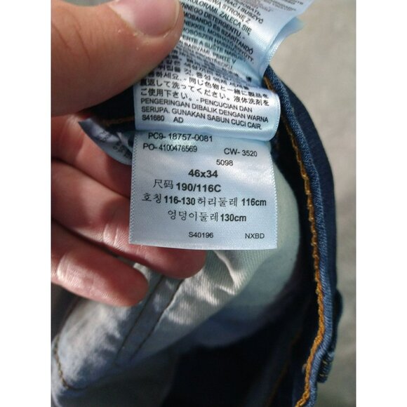 Levis 541 Jeans Mens 46x34 Blue Denim Athletic Fit Straight Leg Stretch Dark - Picture 9 of 10